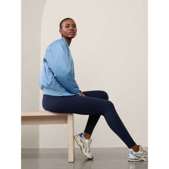 Athleta Sateen Bomber Jacket Coat Blue size XL and Large NWT - Picture 3 of 11